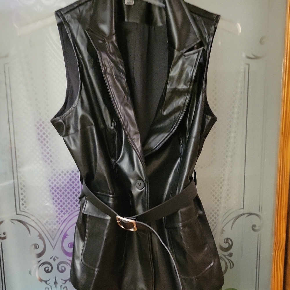 Fake Leather Look Vest Brand New